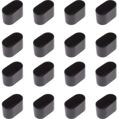 CCYKXA 16 schwarze Stuhlkappen, ovale Tischbeine, flexibles Gummi, kratzfest, Möbelschutz (1/5)