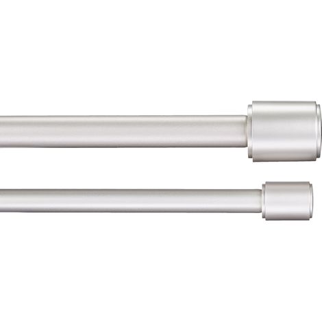 1 - Tringle à rideau - Accessoire de fenêtre - Double barre extensible - Support tissus épais et fins - Pour salon et chambre - Nickel - 91x183 cm (1/5)