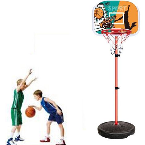 PANIER DE BASKET-BALL RÉGLABLE EN HAUTEUR AVEC PANNEAU ET BALLON POUR ENFANTS PETIT 94937 (1/2)