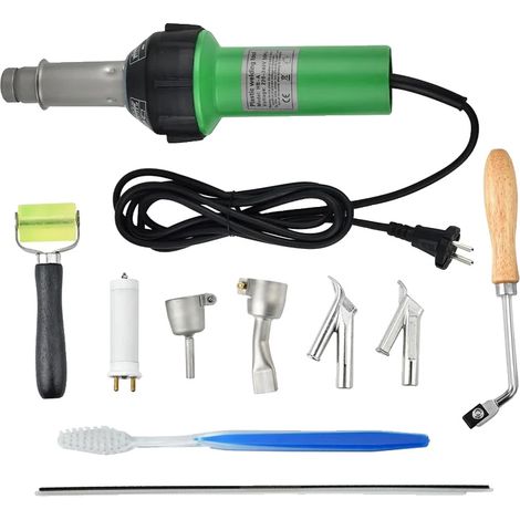 Pistolet à souder plastique, température réglable, kit d'accessoires complet, 220V, 1600W (1/2)