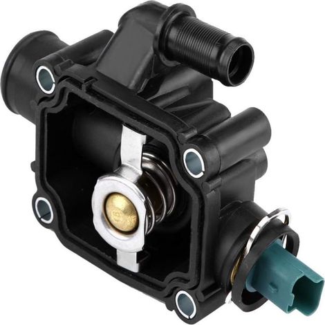 Boîtier Thermostat Liquide Refroidissement - Compatible 206 207 307 308 1007 - Métal Plastique - Noir - 1 Pièce