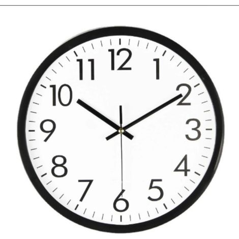 Orologio da parete - Numeri grandi e chiari - Ideale per camera da letto e ufficio - Design moderno, alimentazione a batteria - Diametro 25 cm - Bianco/Nero - 1 pezzo