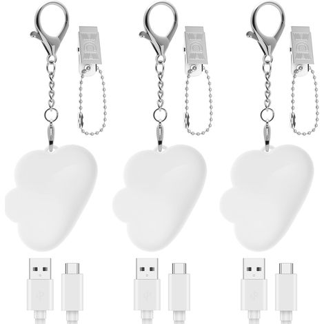 Lot de 2 lampes de poche avec capteur - Pour sac à main - USB - 2 modes Smart Touch - Portable - LED - Cadeau pour la famille, les amis, la petite amie, la mère (3 nuages)