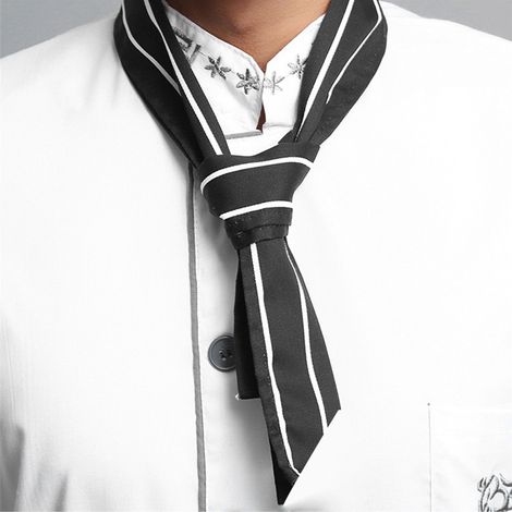 Foulard Cuisinier en Coton Noir et Blanc Mixte pour Cuisine 100 x 9 cm 1 Pièce (1/4)