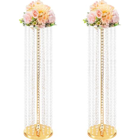 Support de Fleurs, Hauteur 90 cm, Diamètre 24 cm, Diamètre du Disque Supérieur 20 cm, Deux Pièces, Finition Électrolytique (1/5)