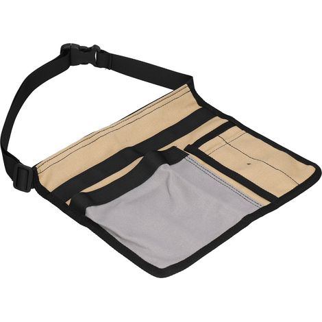 Sacoche banane légère multipoches en tissu Oxford pour outils de jardinage, d'escalade et d'activités de plein air (gris kaki) (1/5)