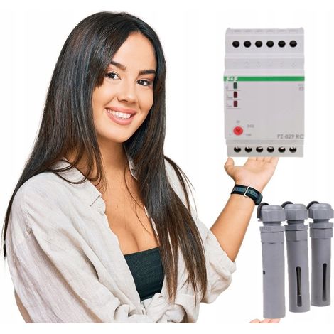 F&F Relais de niveau PZ-829RC - 230V - Compact - Détection de liquide - Réglable et fiable