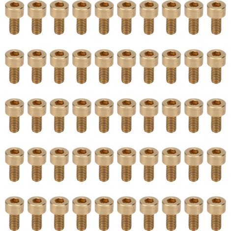 50 pièces vis à tête hexagonale creuse en cuivre, fournitures industrielles M4x8, outils de fixation (1/5)