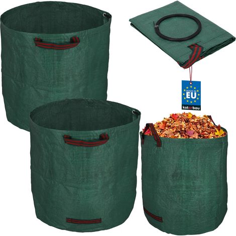 Cesto da giardino per foglie ed erba, rotondo, pieghevole, 270 L, set da 2