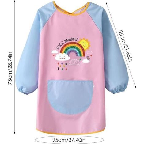 Tablier de Peinture pour Enfants - Smock Imperméable - Manches Longues - Poche Spacieuse - Polyester (1/4)