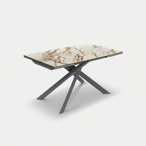 Tavolo allungabile in ceramica e vetro 160/240x90 cm Axis (1/4)
