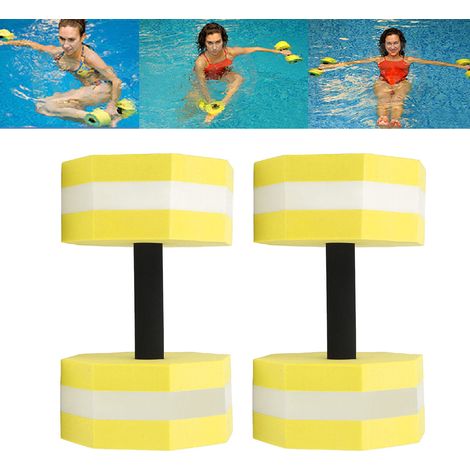 2/Vente d'haltères flottantes en EVA pour le yoga, hommes et femmes, fitness pour enfants, équipement d'entraînement à l'intégration sensorielle pour la maternelle, forme diamant, jaune et blanc. (1/5)