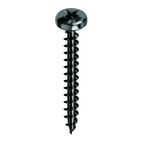 MUSTAD Panelvit Schraube Zylinderkopf Pozidriv - Vollgewinde - Schwarz verzinkt - Ø4x30mm - Packung mit 500 - PVACZC400300KNC