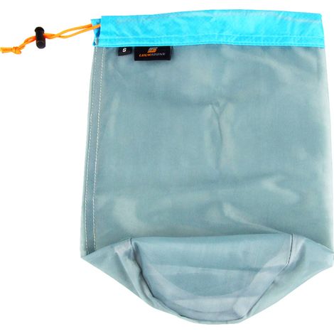 Sac de rangement ultraléger en filet avec cordon de serrage pour activités de plein air, voyages, randonnées et camping (bleu, taille S) (1/5)