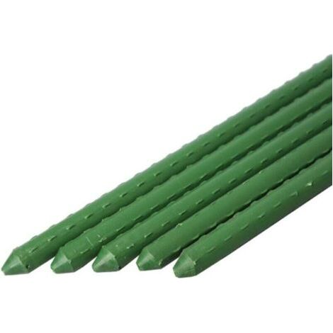 Lot de 10 Tuteurs pour Plantes, 90 cm, Ø 11 mm, Acier recouvert de Plastique, pour potager, végétaux, Vert (1/4)