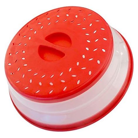 Zweierpackung faltbarer Mikrowellen-Spritzschutz- und Filtersets, Küchenhelfer, BPA-frei, TPR-Material, spülmaschinenfest. (1/4)