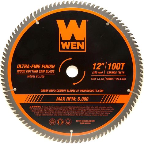 Lame de scie à bois BL1200-100 dents - Pointe en carbure - Finition ultra fine - 30,5 cm (1/4)