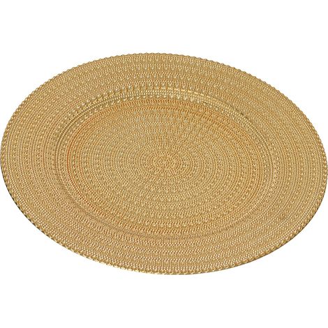 Sottopiatto decorativo a pois in rilievo D 33 cm oro Peraga Christmas
