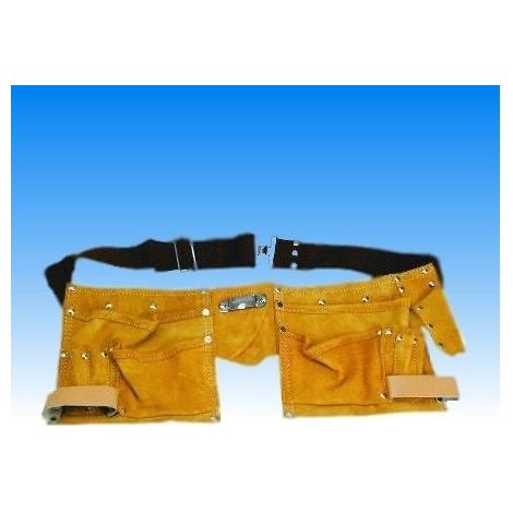 Sac à outils cuir ceinture 42x17cm 9 compartiments – Ceinture porte-outils pour professionnels – SKU 78750 – Tooltraders