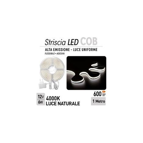 Striscia adesiva luminosa, strip da 320 cob led da 6watt, luce Naturale. (1/2)