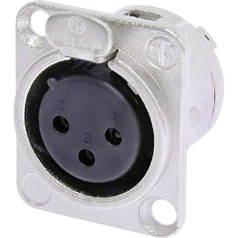 XLR embase femelle, contacts droits Neutrik NC3F-DL-1 Nombre de pôles: 3 argent 1 pc(s) D24647 (1/2)