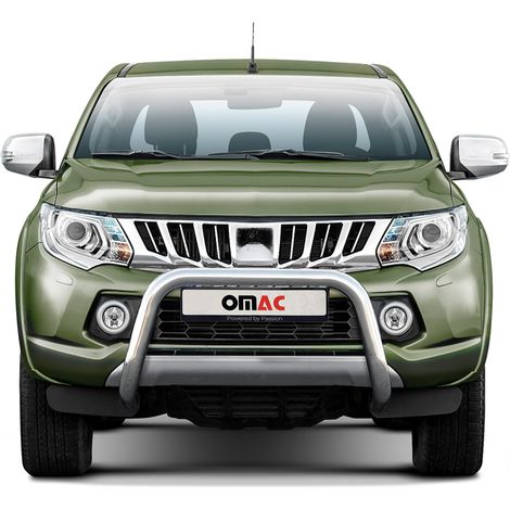 Pare-Buffle Avant Pour Mitsubishi L200 2015-2021 en Acier Inoxy Argent (1/5)