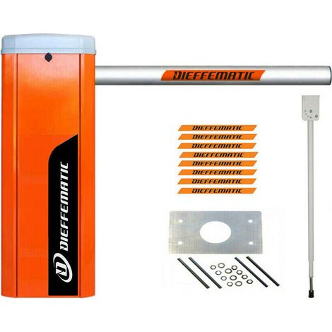 Kit Barriera Barra 5 Metri Manuale Stradale Chiusura Con Asta Senza No Corrente