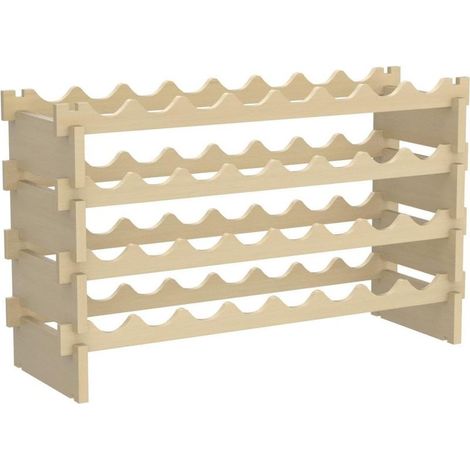 Soges – Casier à vin 4 étagères – 32 bouteilles – bois durable – dimensions 90x30x54 cm – facile à assembler et à déplacer (1/5)