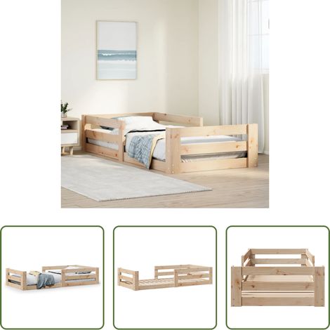 vidaXL Sommier à lattes - Cadre de lit sans matelas 75x190 cm bois de pin massif (1/5)