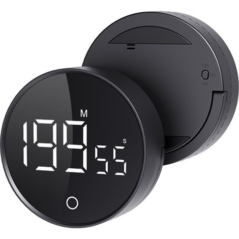 Küchentimer – Zeitschaltuhr – Digitaler Countdown-Timer – Aufladbar – Schwarz (1/5)