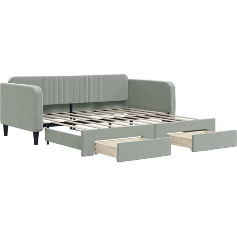Maison Exclusive - Divano Letto Estraibile Cassetti Grigio Chiaro 100x190 Velluto