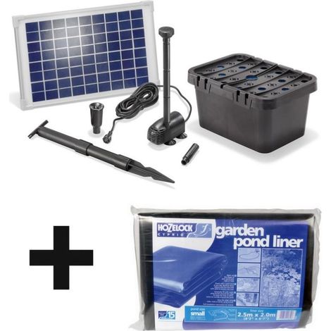 Kit bassin complet 750L max avec liner – Pompe solaire 600L/h – Filtre immergé – Hauteur de refoulement 1,4m - 600L-10W (1/3)
