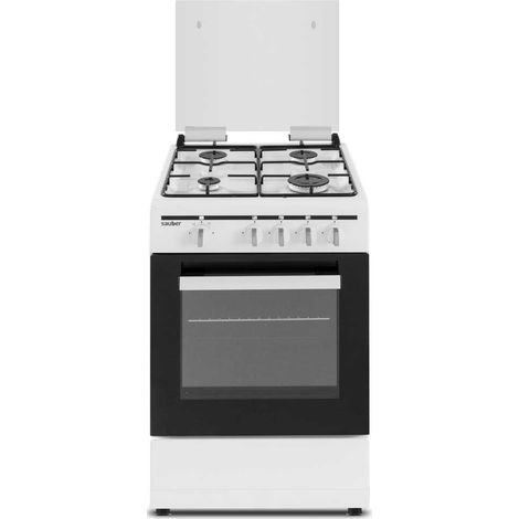 Sauber SCW41GB - Cocina De Gas 4 Zonas Coccion Blanca