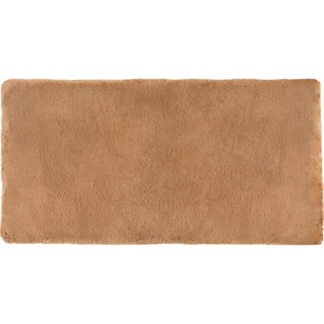 VIVARAISE - Tapis Vivaraise Eddy - Tapis doux effet fourrure en polyester, 70 x 140 cm, couleur camel (1/5)