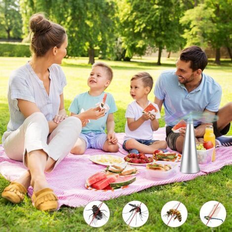 PA 2PCS Ventilateur Anti-Mouche, Fly Repellent Répulsifs Moustiques de Table Repoussent Les Ventilateurs Chasse Mouche pour Camping, Pique-Nique, Barbecue, Jardin (1/4)