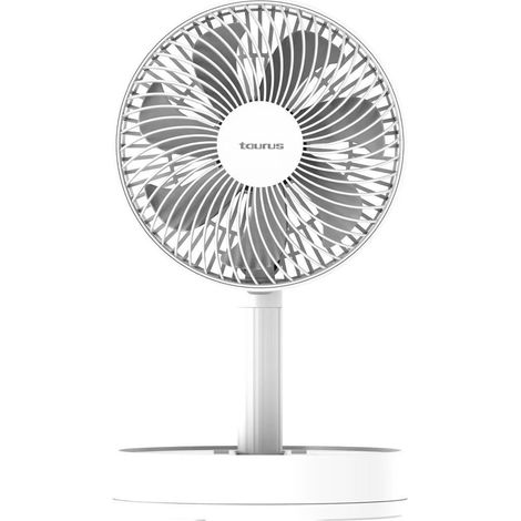 Taurus Ventilador portátil plegable Air Lite Fold&Go con motor BLDC ultrasilencioso, batería de litio de hasta 12 h, 4 velocidades, temporizador 8 h, altura ajustable, carga USB-C (1/2)
