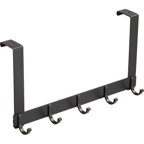 Door Sill Hooks with 5 Hooks, Aluminum Alloy Hanger Coat Rack Drying Rack Bathroom Towel Hook for No Drilling Hole