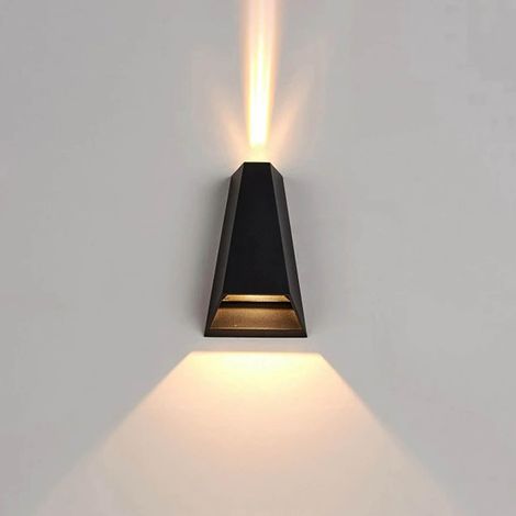 6W Innen- und Außenbereich universell, Badezimmerspiegelfront, LED-Spiegelfront, schwarz, warmweißes Licht