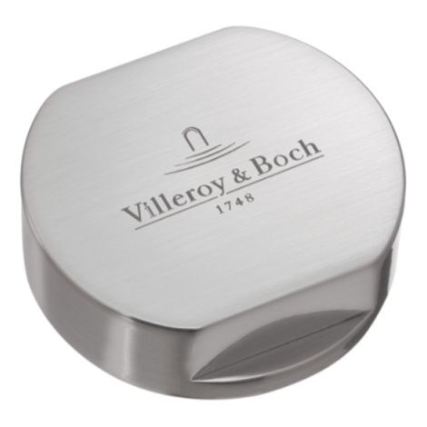 Pulsador para mecanismo de 1 cubeta VILLEROY & BOCH de latón con acabado en acero inoxydable cepillado