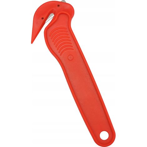 Coltello di sicurezza per scatole e nastri adesivi, rosso, piatto
