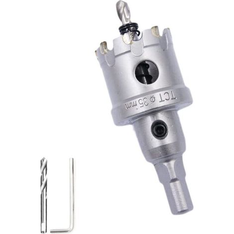 Sega a tazza bimetallica in carburo di tungsteno Crezuo da 1-3/8" (35 mm) per impieghi gravosi di livello industriale, in acciaio inossidabile.-Crezuo