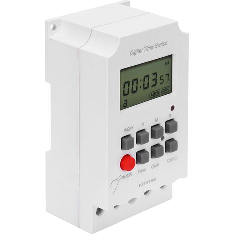Minuterie numérique LCD à microprocesseur, réglage à la seconde, 32 groupes marche/arrêt, 220 V, KG316S (1/5)