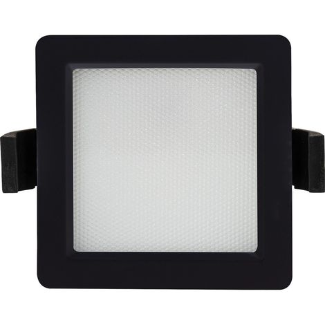 Pannello Downlight LED 10W Quadrato Aero 130 lm/W Microprismatico LIFUD Foro 85x85mm Nero   3000K Bianco Caldo