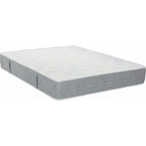 Ensemble Essenzia LEVITATION Ferme 1000 + Sommier Tradition Graphic 13 cm + Pieds 160x220 Gris clair Ressorts