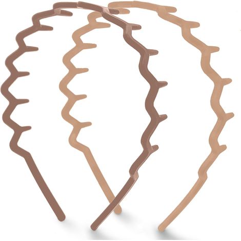 Diademas para mujer, ideales para crear un peinado liso y recogido, cómodas diademas onduladas con peinetas – paquete de 2 unidades en color claro. (1/4)