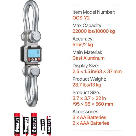 Bilancia a gru, alta capacità, telecomando, 10000 kg (1/2)