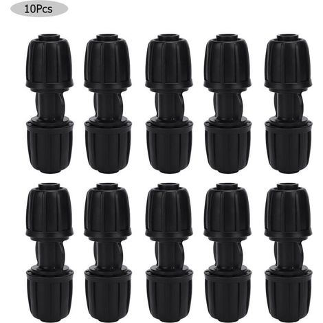 10 pièces connecteur d'eau droit raccord d'irrigation goutte à goutte de jardin pour tuyau PE 16mm (1/4)