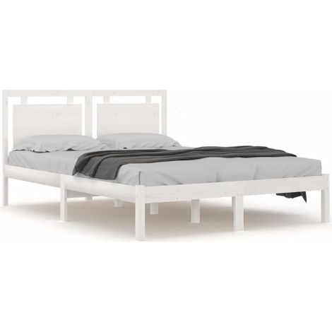Maison Exclusive - Massivholzbett Weiß 200x200 cm