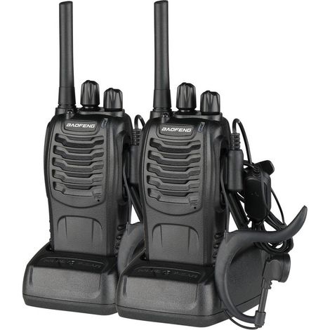 BF-88E 1500mAh Ultra-Long Standby Battery Walkie Talkie EU Standard Black 2PCS (1/4)
