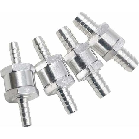 royaluxe - Clapet Anti-Retour, clapet Anti-Retour Essence Diesel en aluminium6 mm, 8 mm, 10 mm, 12 mm, carburateur et syst me d'alimentation Clapet Anti-Retour de Carburant Basse Pression, 4 PCS, (1/5)